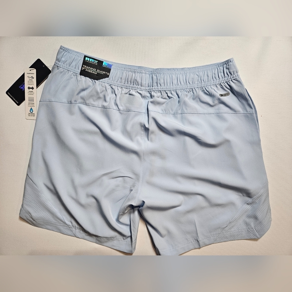 Light Blue Shorts RBX Mens XL Performance Training Activewear Sport Beachy NEW - Picture 6 of 10